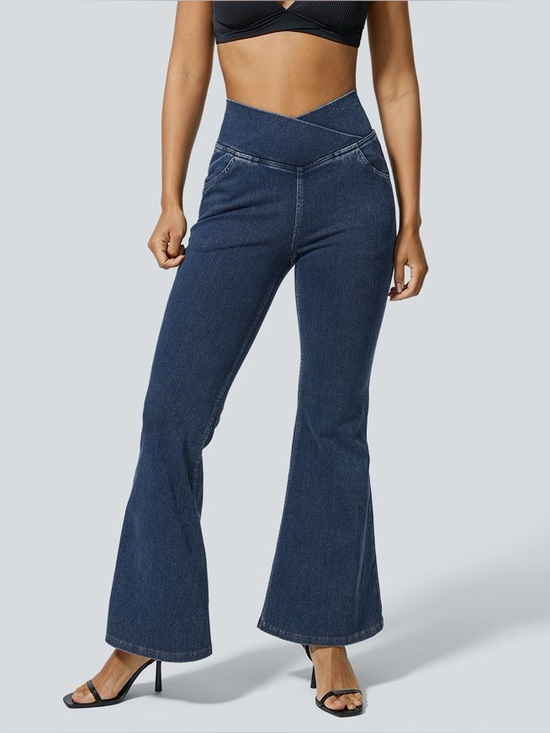 HALARA Denim - Halara Flex High Waisted Crossover Wide Leg Jean